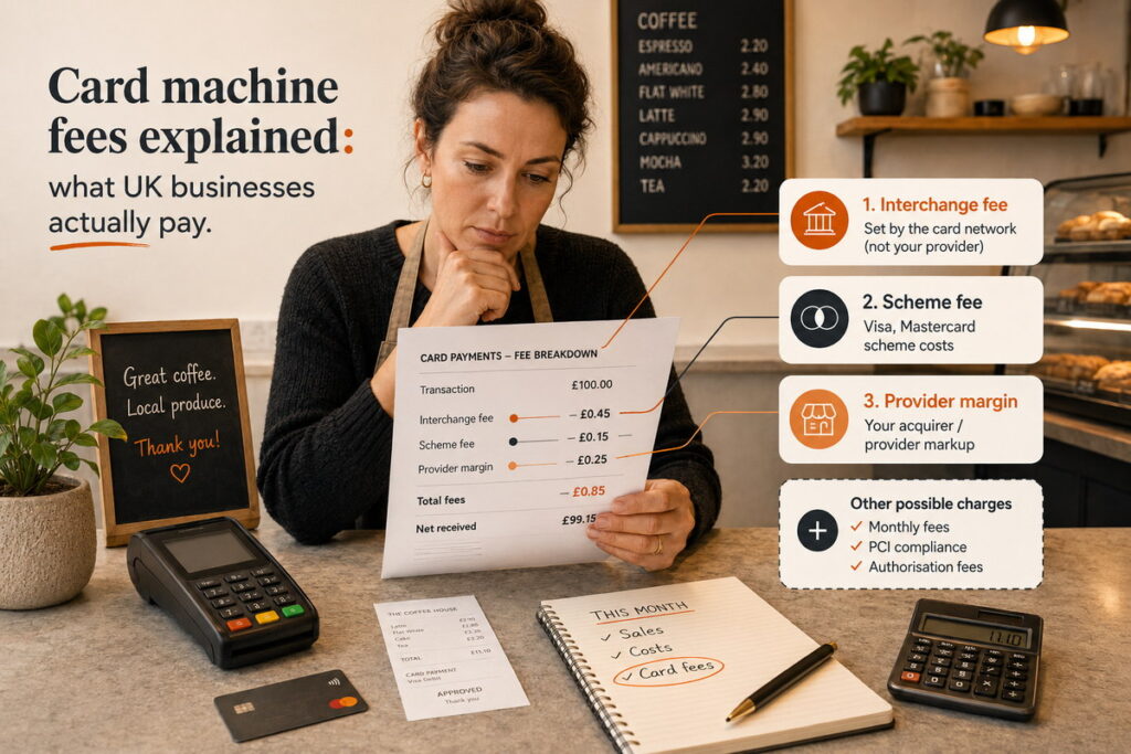 Card machine fees explained for UK small businesses